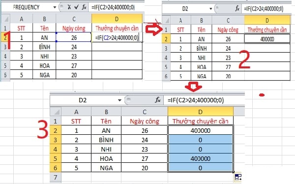 Cách kết hợp hàm IF, hàm AND và hàm OR trong Excel